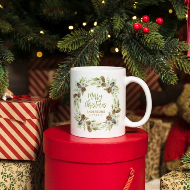 Grüner Blumenstrauß Zweifarbige Tasse (Von Creator hochgeladen)