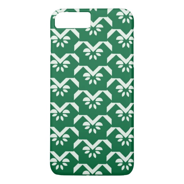 Grüner Blumenzickzack Case-Mate iPhone Hülle (Rückseite)