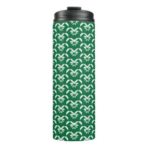 Grüner Blumenzickzack Thermosbecher