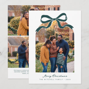 Grüner Bogen Frohe Weihnachten Familienfoto