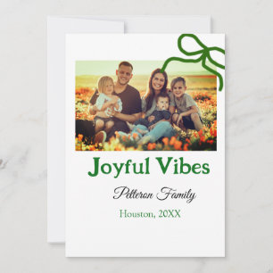 Grüner Bogen fröhlich Vibes fügt Familienname Foto Einladung