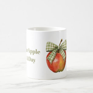 Grüner Bogen Rote Äpfel Pro Tag Kaffeetasse