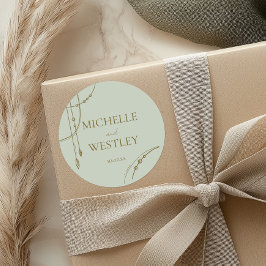 Grüner Boho-Draped-Beaded-Hochzeit Runder Aufkleber