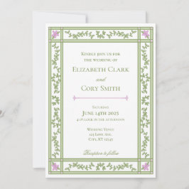 Grüner botanischer Garten Hochzeit Einladung