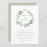 Grüner Botanischer Kranz, Hochzeit mit weißer Blüt