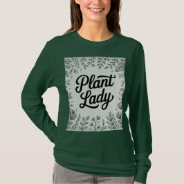 Grüner botanischer Rahmen Pflanze Lady T - Shirt
