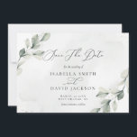 Grüner botanischer Rustikaler Eukalyptus-Barn Save The Date<br><div class="desc">Sage Green botanischen Rustikalen Eukalyptus Barn Save the Date. Diese Aquarellfarbe Save the Date mit einem Aquarellgrün-Blatt mit modernem Drehbuch schafft ein elegantes Aussehen für Ihren Hochzeitstag. Es ist perfekt für den Garten, Frühling, Sommer, rustikale, schlaue grüne Hochzeiten. Sie können die gesamte Vorlage bearbeiten/personalisieren. Wenn Sie Hilfe oder passende Produkte...</div>