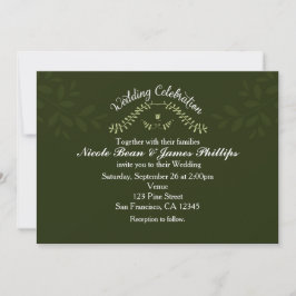 Grüner Botanischer Wald Rustikale Hochzeit jedes E Einladung