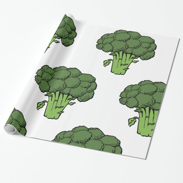 Grüner Brokkoli Geschenkpapier (Ungerollt)