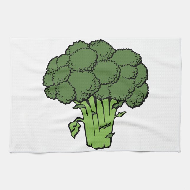 Grüner Brokkoli Geschirrtuch (Horizontal)