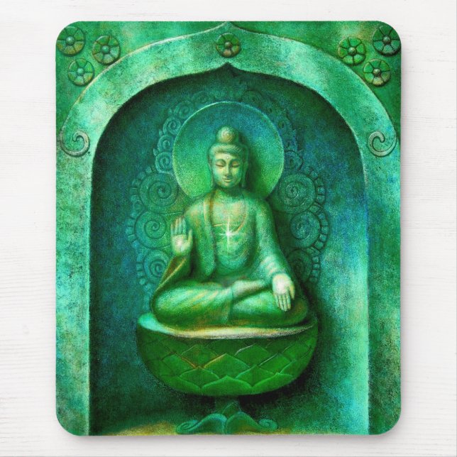 Grüner Buddha Mousepad (Vorne)