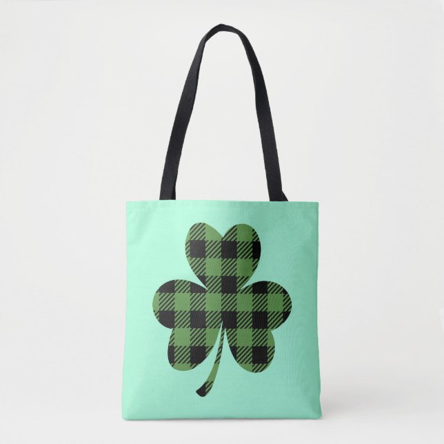 Grüner Buffalo-Kariert-Shamrock-Kleeblatt-Design-6 (Vorderseite)