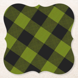 Grüner Büffel-Karo-Garten Untersetzer