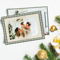 Grüner Büffel-Karo Horizontal-Foto Weihnachten