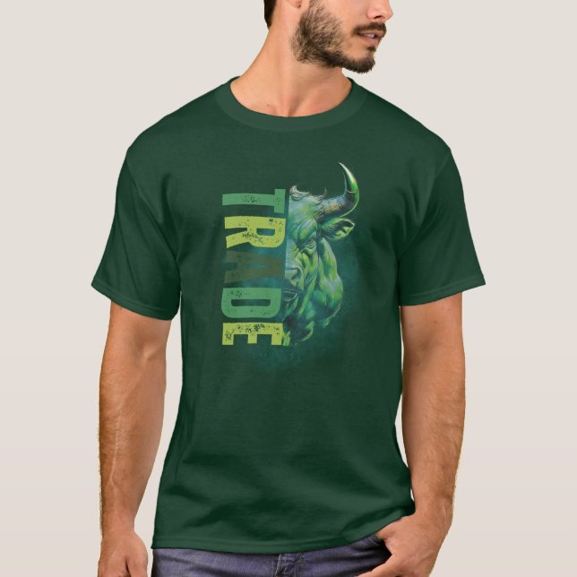 Grüner Bulle | Handelsdesign T-Shirt (Vorderseite)