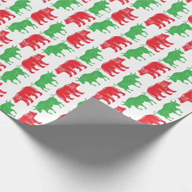 Grüner Bulle & Roter Bär, DIY-Farbhintergrund, Wei Geschenkpapier (Ecke)