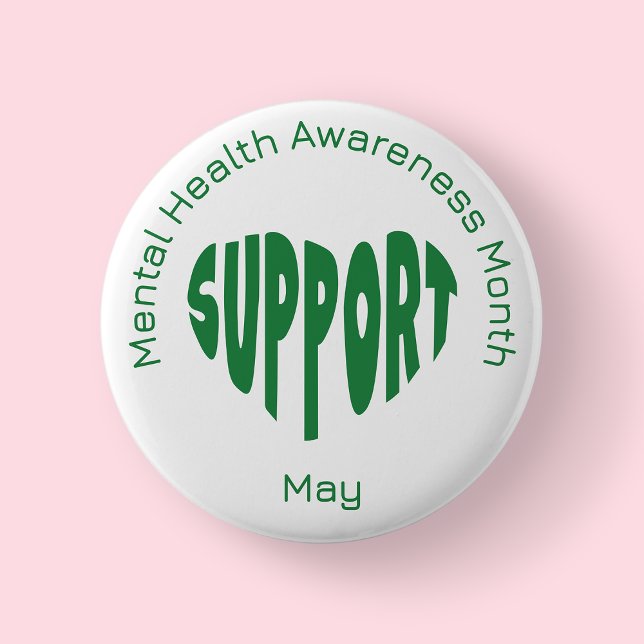 Grüner Button zum Monat der Bewusstseinsbildung fü (Mantal Health Awareness Month)
