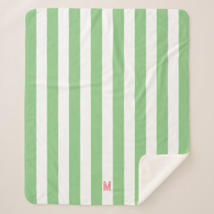 Grüner Cabana Streifen und Personalisiert rosa Mon Sherpadecke