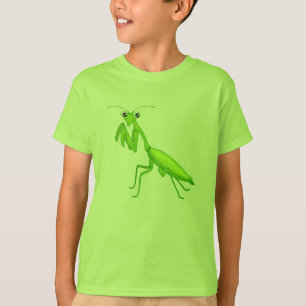 Grüner Cartoon Gebet Mantis Jugendkleid T-Shirt