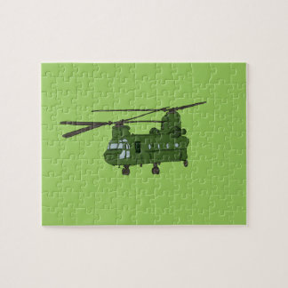 Grüner CH-47 Chinook Militär-Hubschrauber Puzzle