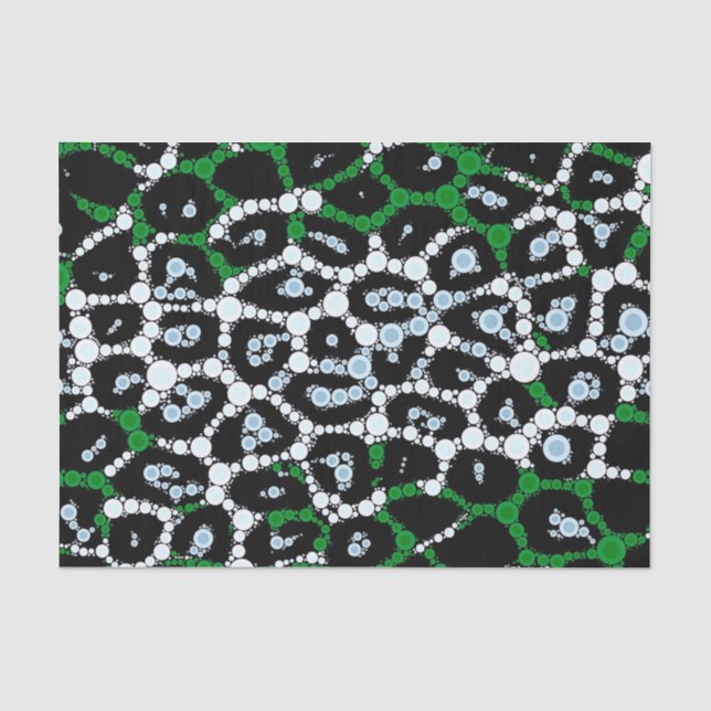 Grüner Cheetah-Kreis abstrakt Seidenpapier (Vorderseite)