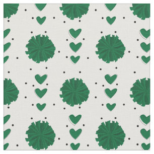 Grüner Chef Pom Poms & Hearts Muster Stoff