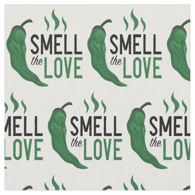 Grüner Chile Riecht die Liebe Stoff (Nahaufnahme)