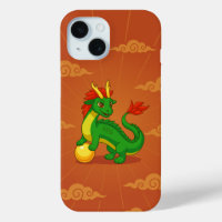 Grüner chinesischer Drache auf Rot
