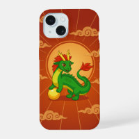Grüner chinesischer Drache auf Rot