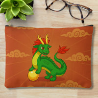 Grüner chinesischer Drache auf Rot