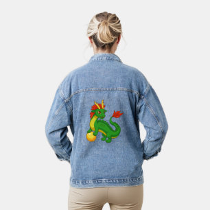 Grüner chinesischer Drache Jeansjacke