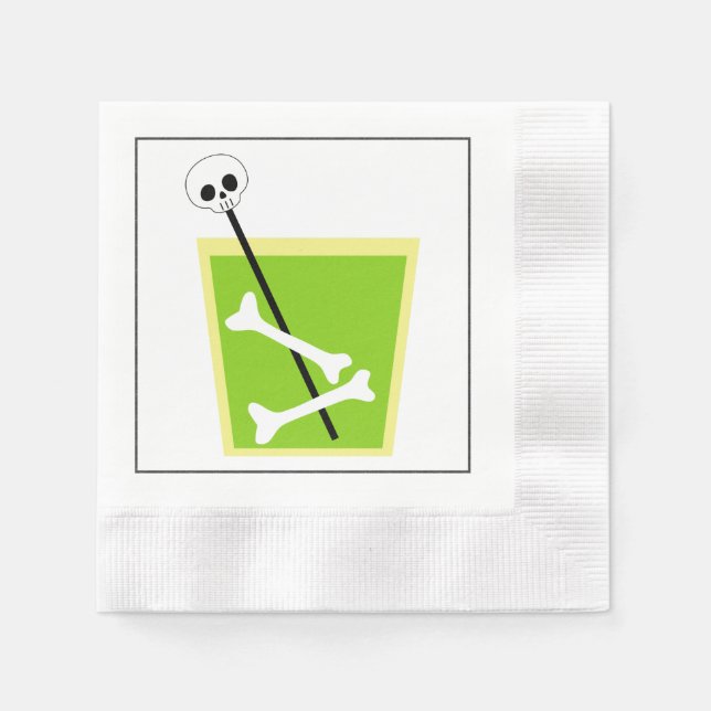 Grüner Cocktail Halloween Glaspapier Napkin Serviette (Vorderseite)
