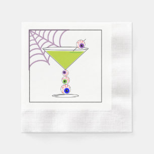Grüner Cocktail Halloween Glaspapier Napkin Serviette