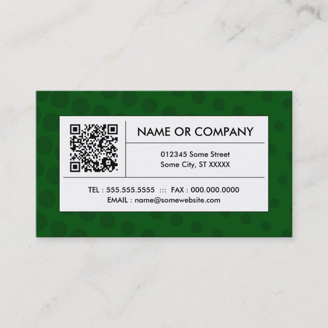 grüner Code des Halbtonbild QR Visitenkarte (Vorderseite)