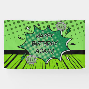 Grüner Comic-Geburtstag Banner