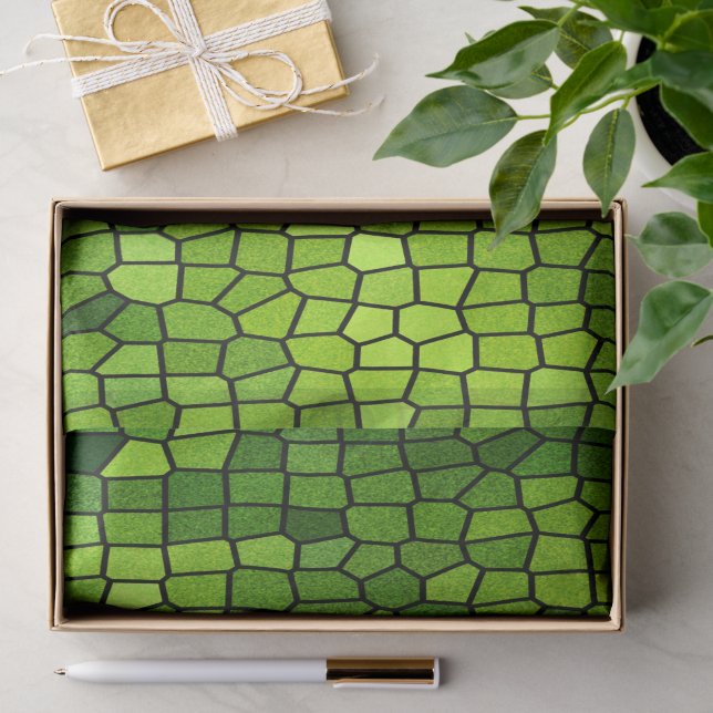 Grüner Cut-Glas-Look  Seidenpapier (Geschenk)
