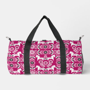 Grüner Dala Schwedisches Pferd Druck Duffle Bag