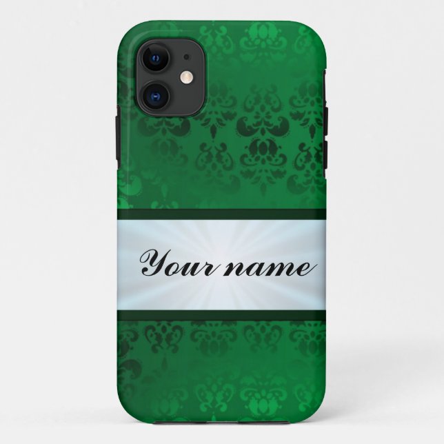 Grüner Damast mit Band Case-Mate iPhone Hülle (Rückseite)