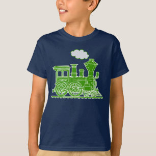 Grüner Dampf Loco-Zug-individueller Name scherzt T T-Shirt