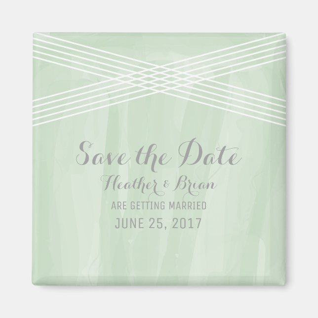 Grüner Deko Save the Date Magnet (Vorne)