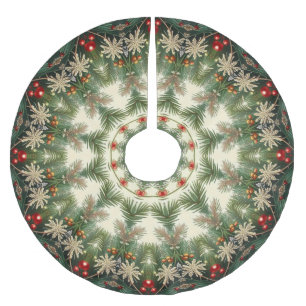 Grüner Dekorativer Baumschurz Polyester Weihnachtsbaumdecke
