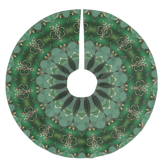 Grüner Dekorativer Baumschurz Polyester Weihnachtsbaumdecke (Vorderseite)
