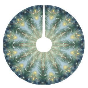 Grüner Dekorativer Baumschurz Polyester Weihnachtsbaumdecke