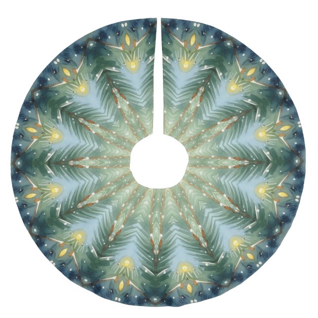 Grüner Dekorativer Baumschurz Polyester Weihnachtsbaumdecke (Vorderseite)