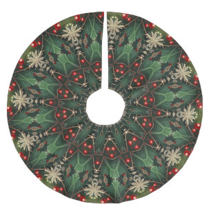 Grüner Dekorativer Baumschurz Polyester Weihnachtsbaumdecke