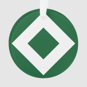 Grüner Diamant, feine weiße Grenze Ornament