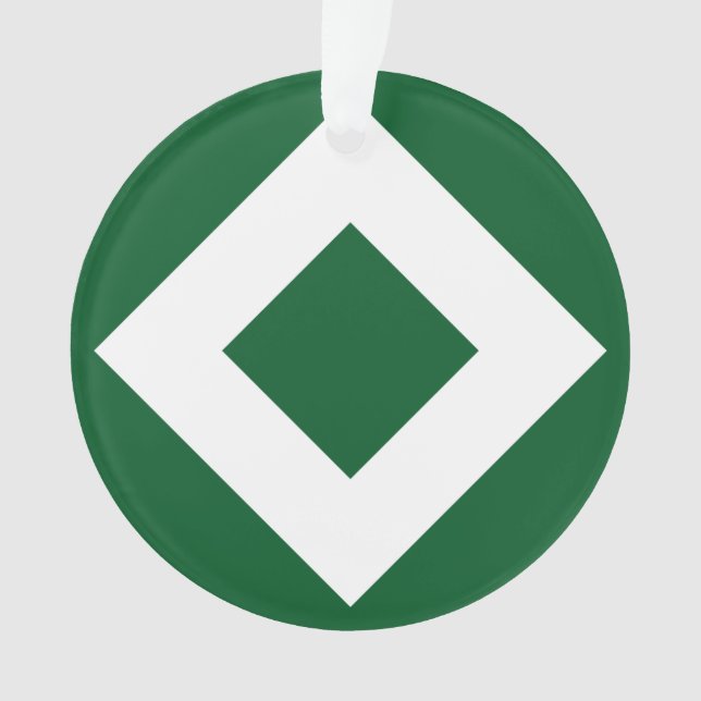 Grüner Diamant, feine weiße Grenze Ornament (Vorderseite)