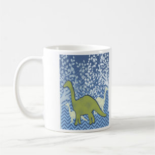 Grüner Dinosaurier auf dem Zickzack Zickzack - Tasse
