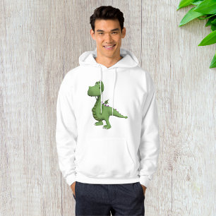 Grüner Dinosaurier-Charakter mit lila Stacheln Hoodie