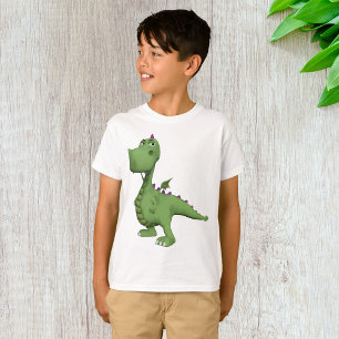 Grüner Dinosaurier-Charakter mit lila Stacheln T-Shirt